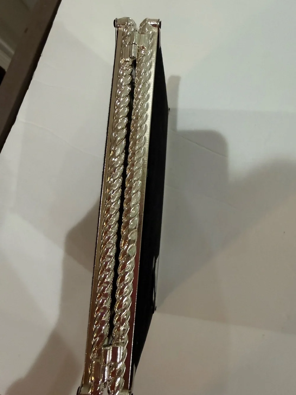 Aaron Brothers Silverplate Rope Border Double Picture Frame 5”x 7” Photos
